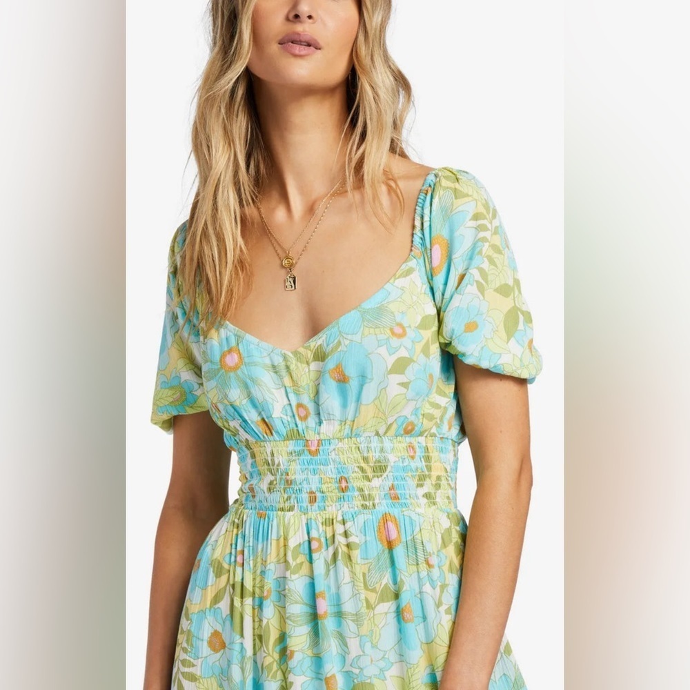 🔆BILLABONG🔆SOMETIME BEAUTIFUL FLORAL DRESS MINI SUMMER VACATION - Picture 10 of 14